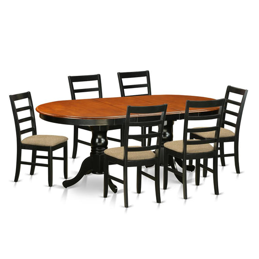 7 Pc Dining Room Set-Dining Table With 6 Wooden Dining Chairs By East West Furniture - Plpf7-Bch-C | Dining Sets | Modishstore