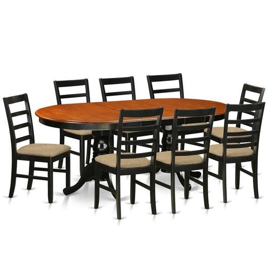 9 Pc Dining Room Set-Dining Table With 8 Wooden Dining Chairs By East West Furniture - Plpf9-Bch-C | Dining Sets | Modishstore