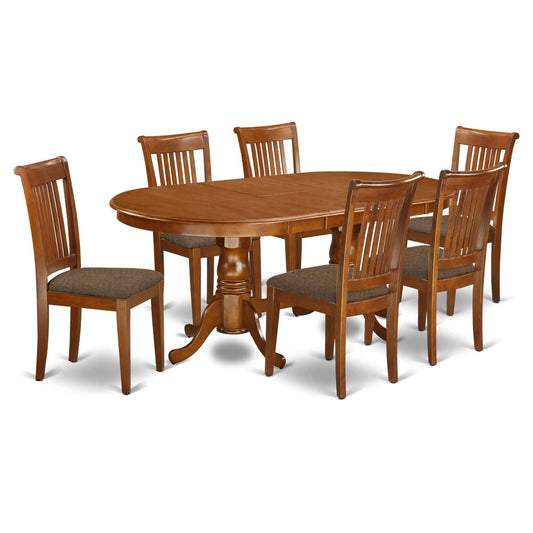 7 Pc Formal Dining Room Set-Dining Table Plus 6 Dining Chairs By East West Furniture | Dining Sets | Modishstore