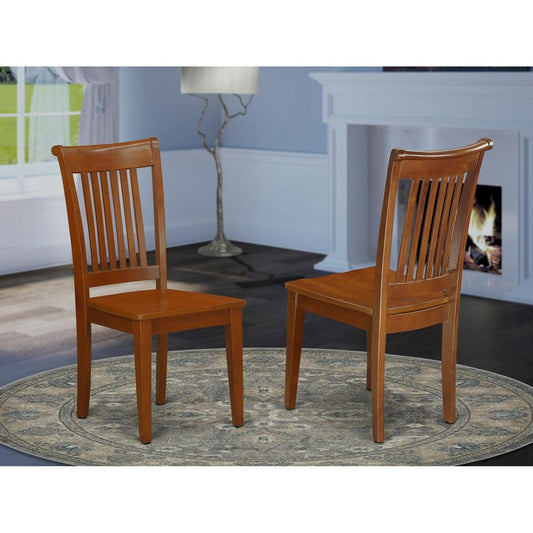 Portland Slat Back Dining Room Chair With Wood Seat, Set Of 2 By East West Furniture | Dining Chairs | Modishstore