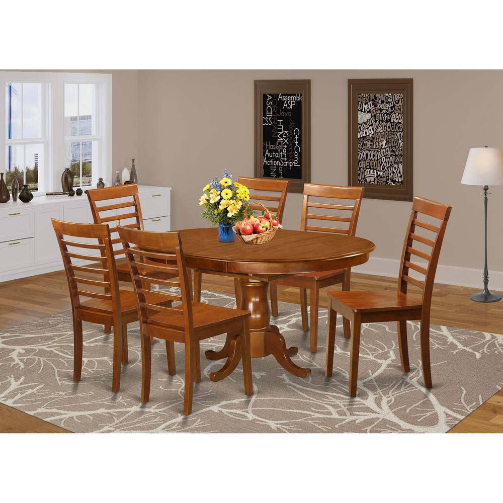7 Pc Dining Room Set For 6-Table With Leaf With 6 Dining Chairs By East West Furniture | Dining Sets | Modishstore