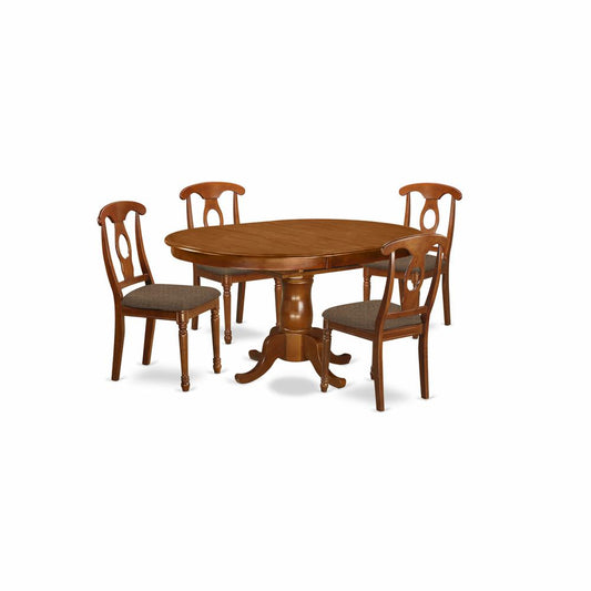 5 Pc Dining Room Set For 4-Oval Dining Table With Leaf And 4 Styled Dining Chairs By East West Furniture | Dining Sets | Modishstore