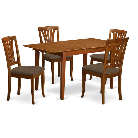 5 Pc Small Dinette Set - Table With Leaf And 4 Kitchen Dining Chairs By East West Furniture | Dining Sets | Modishstore