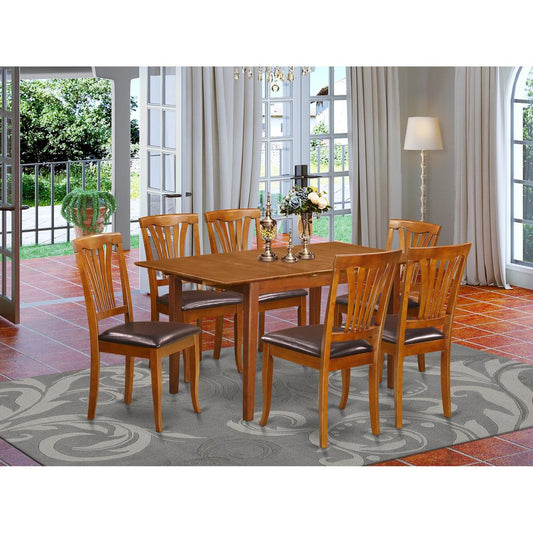 7 Pc Small Dinette Table That Has Leaf With 6 Dining Table Chairs By East West Furniture | Dining Sets | Modishstore