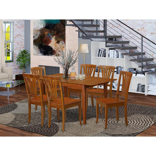 7 Pc Small Table Set - Table With Leaf And 6 Kitchen Chairs By East West Furniture | Dining Sets | Modishstore