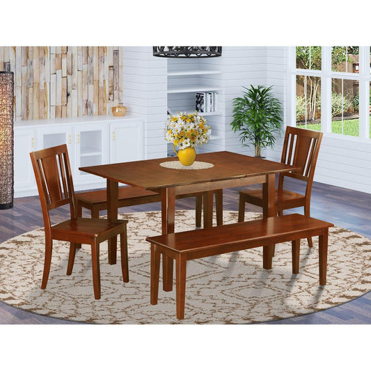 5 Pc Kitchen Table With Bench -Tables With 2 Dining Chairs And 2 Benches By East West Furniture | Dining Sets | Modishstore