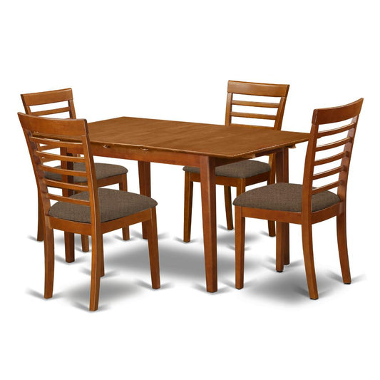 5 Pc Dinette Set - Table With Leaf And 4 Dining Chairs By East West Furniture | Dining Sets | Modishstore