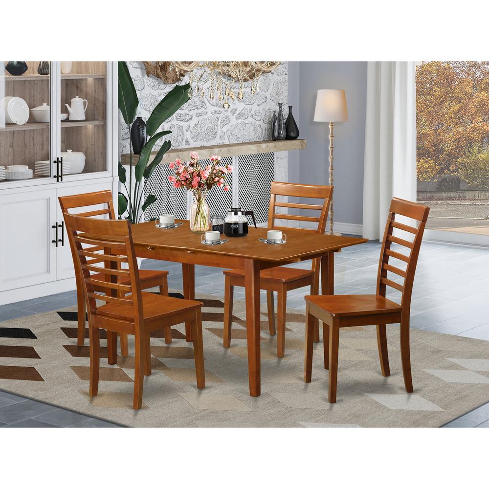 5 Pc Dinette Set For Small Spaces - Table And 4 Dining Chairs By East West Furniture | Dining Sets | Modishstore