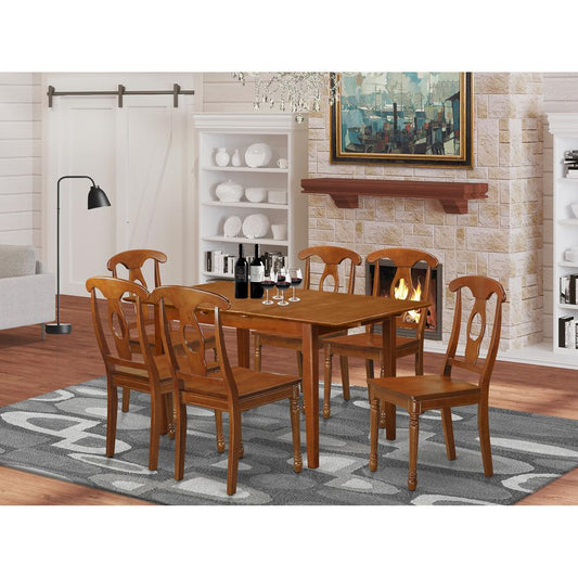 7 Pc Kitchen Table Set Table With Leaf And 6 Dining Chairs By East West Furniture | Dining Sets | Modishstore