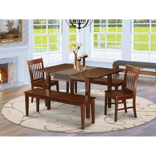 5 Pc Small Kitchen Table Set - Table With 2 Kitchen Chairs And 2 Benches By East West Furniture | Dining Sets | Modishstore