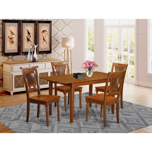 5 Pc Kitchen Dinette Set Table With Leaf And 4 Kitchen Dining Chairs By East West Furniture | Dining Sets | Modishstore