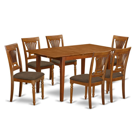 7 Pc Kitchenkitchen Dinette Set- Table With Leaf And 6 Chairs For Dining Room By East West Furniture | Dining Sets | Modishstore