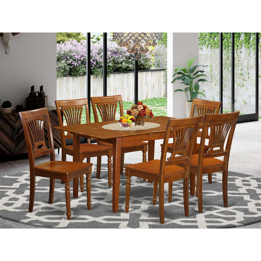 7 Pc Kitchen Table And Chair Set - Table With Leaf And 6 Dining Chairs By East West Furniture | Dining Sets | Modishstore
