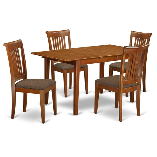 5 Pc Small Kitchen Table Set Table With Leaf And 4 Dining Chairs By East West Furniture | Dining Sets | Modishstore