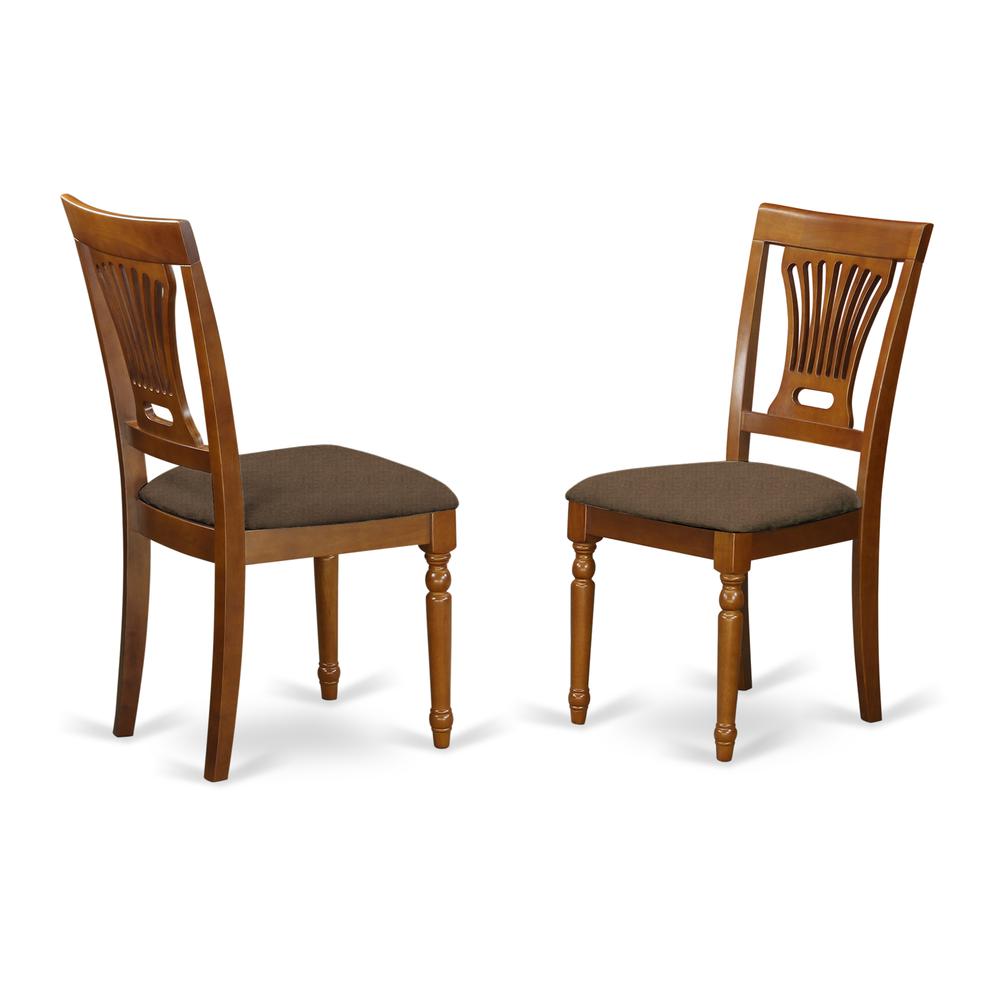 Pvc-Sbr-C Plainville Chair With Cushion Seat - Saddle Brown Finish By East West Furniture | Dining Chairs | Modishstore