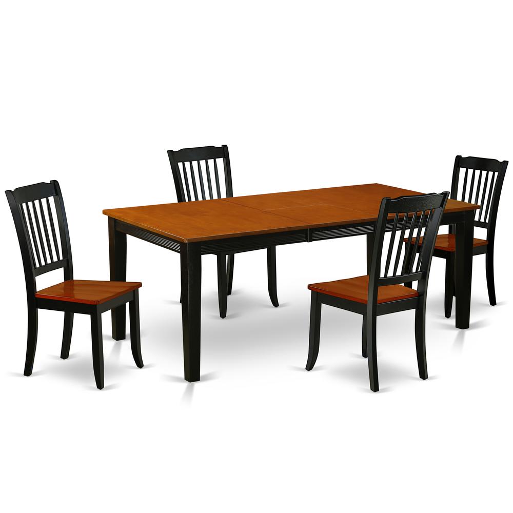 Dining Room Set Black & Cherry QUDA5-BCH-W By East West Furniture | Dining Sets | Modishstore - 2