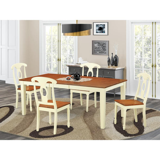 5 Pc Table Set For 4-Kitchen Dinette Table And 4 Kitchen Chairs By East West Furniture - Quke5-Whi-W | Dining Sets | Modishstore