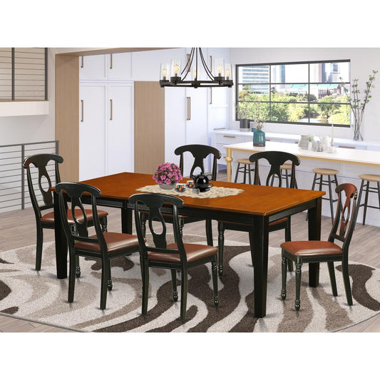 7 Pc Dining Set-Dining Table With 6 Wooden Dining Chairs By East West Furniture - Quke7-Bch-Lc | Dining Sets | Modishstore