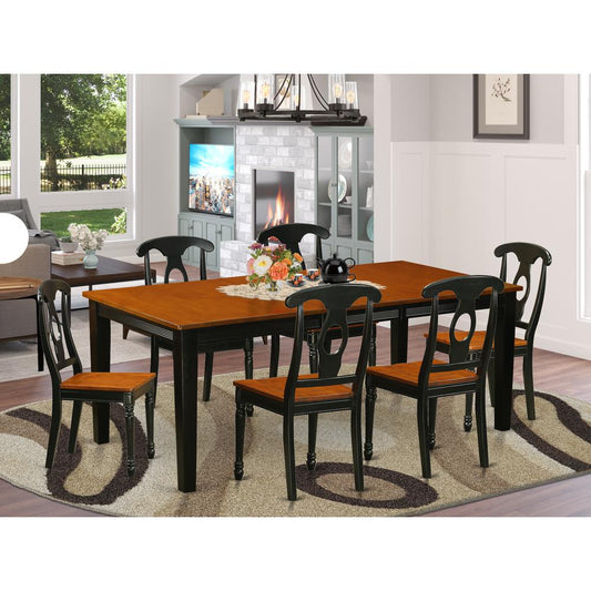 7 Pc Dining Room Set-Dining Table With 6 Wooden Dining Chairs By East West Furniture - Quke7-Bch-W | Dining Sets | Modishstore