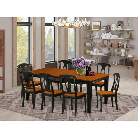 9 Pc Dining Room Set-Dining Table With 8 Wooden Dining Chairs By East West Furniture - Quke9-Bch-W | Dining Sets | Modishstore