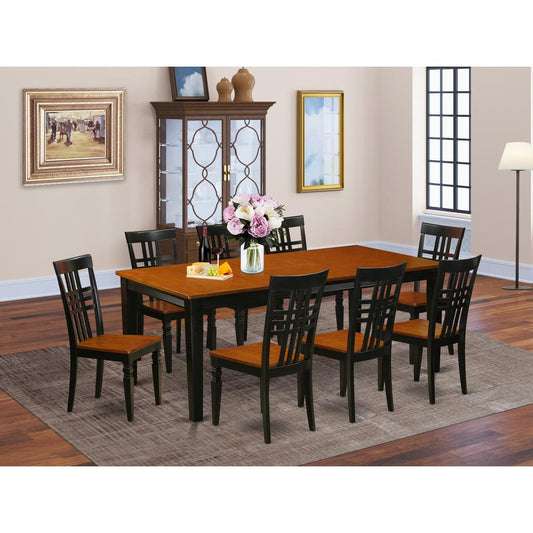 9 Pc Table Set With A Dining Table And 8 Dining Chairs In Black And Cherry By East West Furniture | Dining Sets | Modishstore