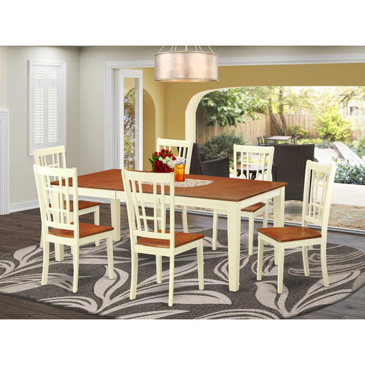 7 Pc Dinette Table Set For 6-Kitchen Table And 6 Kitchen Dining Chairs By East West Furniture | Dining Sets | Modishstore