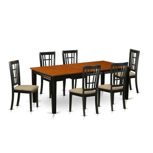 9 Pc Dining Set-Dining Table With 8 Wood Dining Chairs By East West Furniture - Quni9-Bch-C | Dining Sets | Modishstore