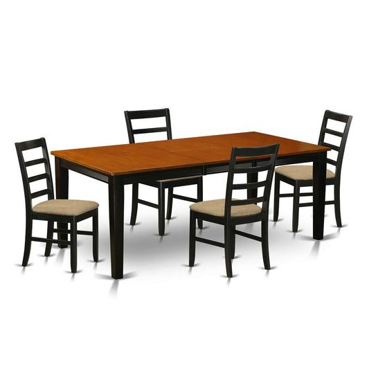 5 Pc Dining Set-Dining Table With 4 Wood Dining Chairs By East West Furniture - Qupf5-Bch-C | Dining Sets | Modishstore
