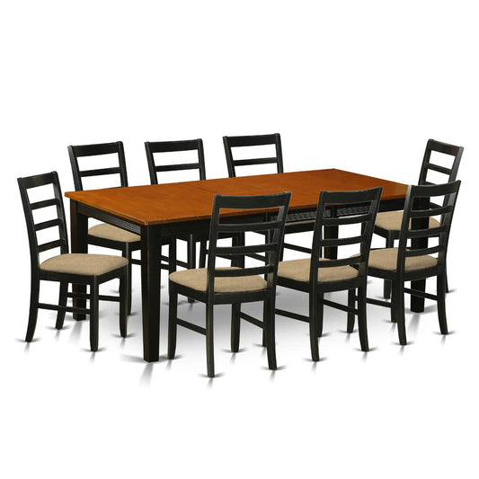 9 Pc Dining Set-Dining Table With 8 Wood Dining Chairs By East West Furniture - Qupf9-Bch-C | Dining Sets | Modishstore