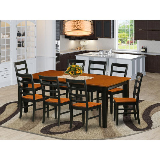 9 Pc Dining Room Set-Dining Table With 8 Wooden Dining Chairs By East West Furniture - Qupf9-Bch-W | Dining Sets | Modishstore