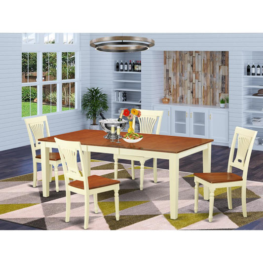 5 Pc Table Set For 4-Dinette Table And 4 Dining Chairs By East West Furniture - Qupl5-Whi-W | Dining Sets | Modishstore