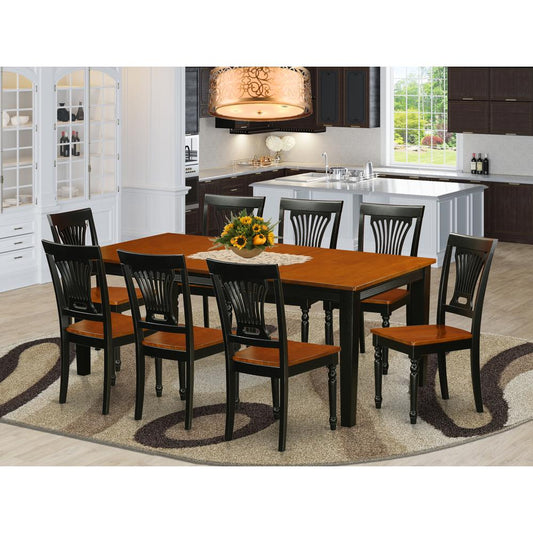 9 Pc Dining Room Set-Dining Table And 8 Wood Dining Chairs By East West Furniture - Qupl9-Bch-W | Dining Sets | Modishstore