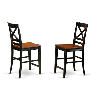 Quincy Counter Height Stools With X-Back In Black & Cherry Finish, Set Of 2 By East West Furniture | Dining Chairs | Modishstore