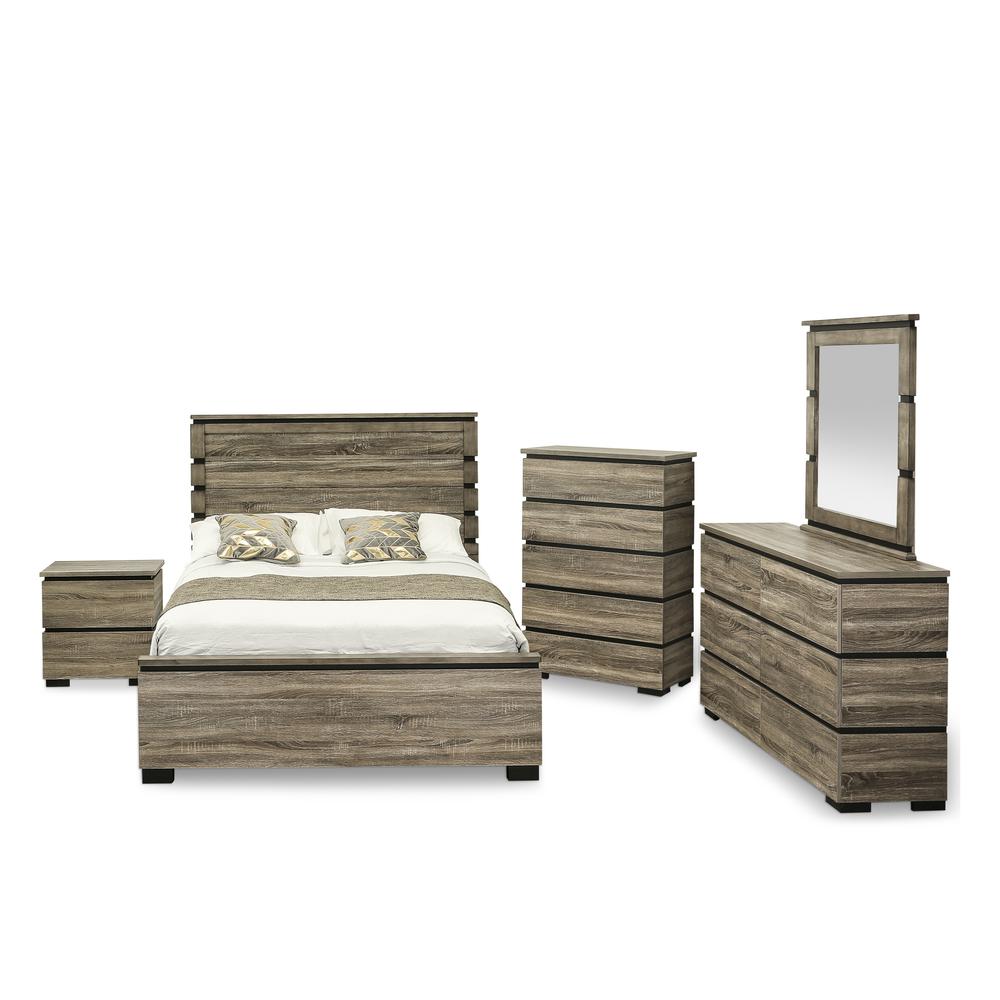 Savona 5 Piece Queen Size Bedroom Set In Antique Gray Finish By East West Furniture | Bedroom Sets | Modishstore - 2