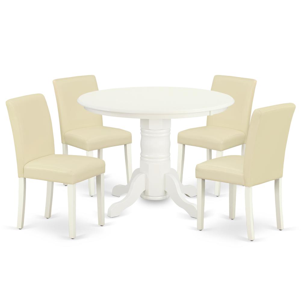 Dining Room Set Linen White SHAB5-LWH-64 By East West Furniture | Dining Sets | Modishstore - 2