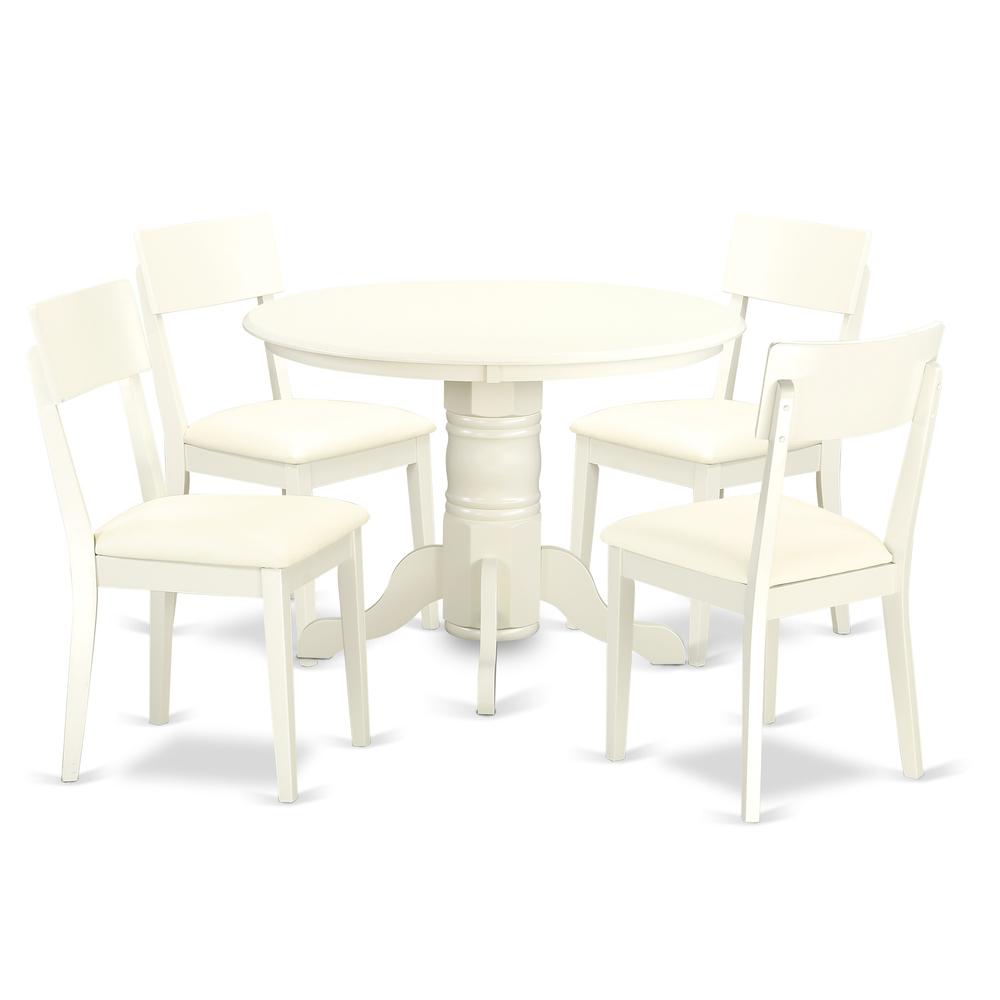 Dining Room Set Linen White SHAD5-LWH-LC By East West Furniture | Dining Sets | Modishstore - 2