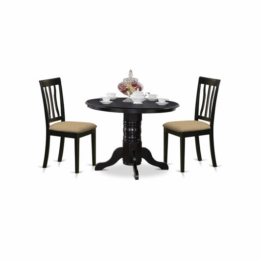 3 Pc Dinette Table Set-Small Kitchen Table And 2 Dining Chairs By East West Furniture | Dining Sets | Modishstore