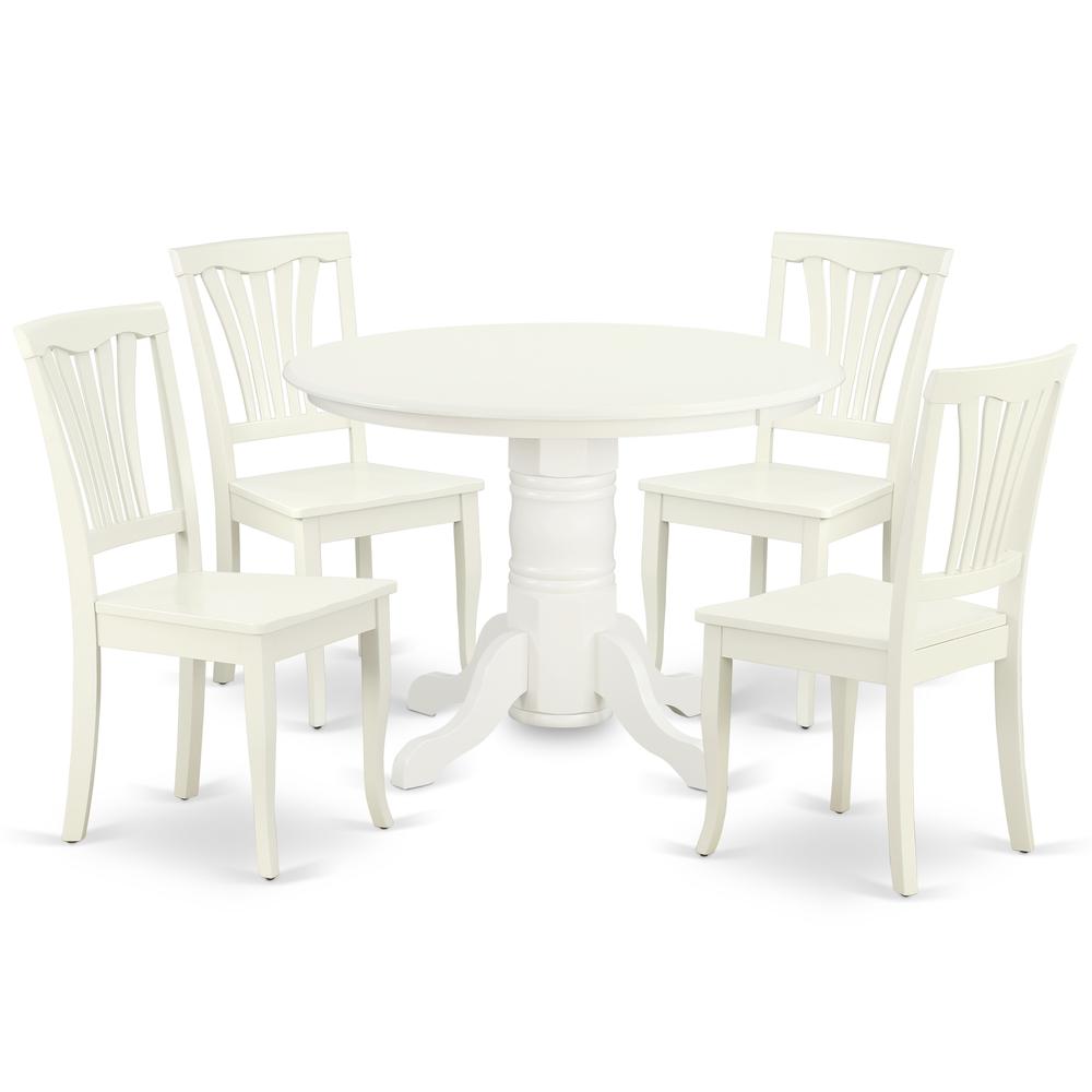 Dining Room Set Linen White SHAV5-LWH-W By East West Furniture | Dining Sets | Modishstore - 2