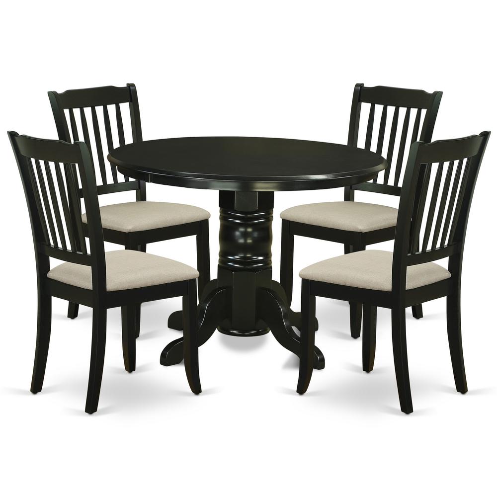 Dining Room Set Black SHDA5-BLK-C By East West Furniture | Dining Sets | Modishstore - 2