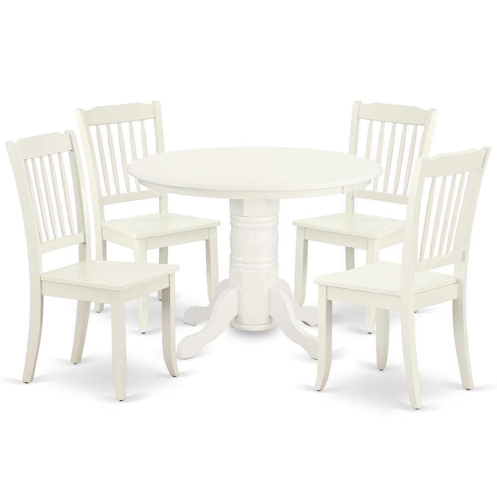 Dining Room Set Linen White SHDA5-LWH-W By East West Furniture | Dining Sets | Modishstore - 2