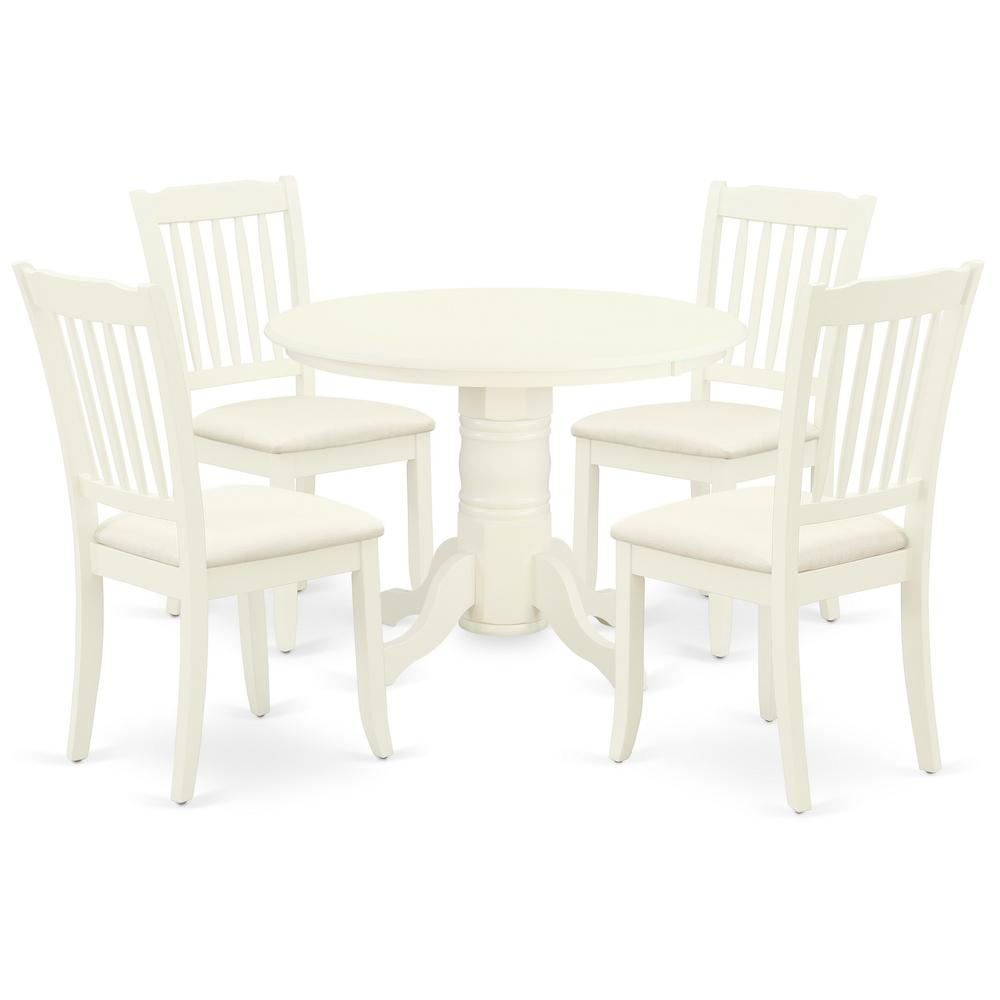 Dining Room Set Linen White SHDA5-WHI-C By East West Furniture | Dining Sets | Modishstore - 2