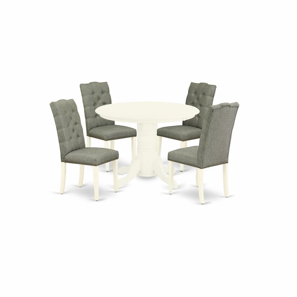 Dining Room Set Linen White SHEL5-WHI-07 By East West Furniture | Dining Sets | Modishstore - 2