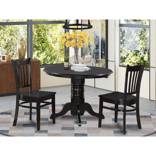 3 Pc Small Kitchen Table Set-Round Table And 2 Kitchen Chairs By East West Furniture | Dining Sets | Modishstore