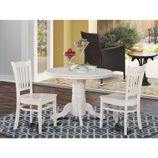 3 Pc Kitchen Nook Dining Set-Round Table And 2 Dinette Chairs By East West Furniture | Dining Sets | Modishstore