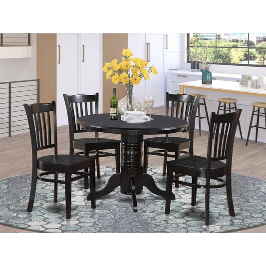5 Pc Small Kitchen Table Set-Round Table And 4 Dining Chairs By East West Furniture | Dining Sets | Modishstore