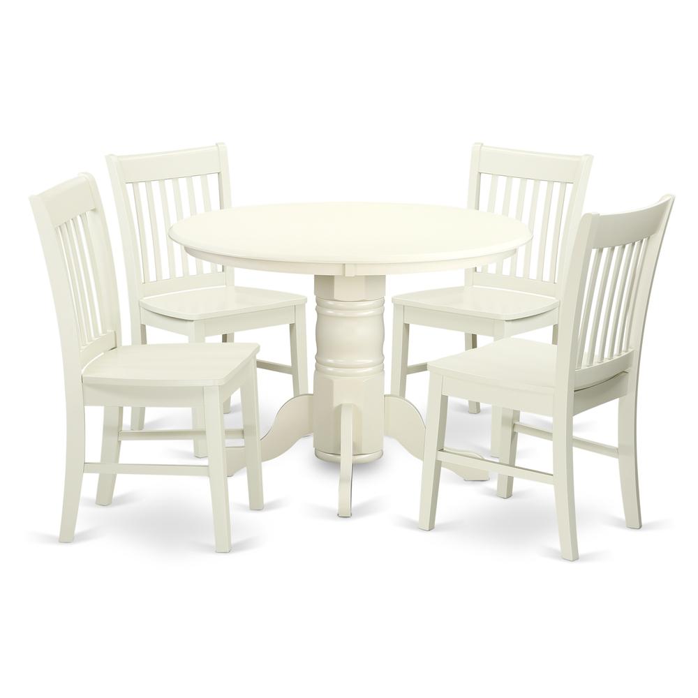 Dining Room Set Linen White SHNO5-LWH-W By East West Furniture | Dining Sets | Modishstore - 2
