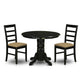 3 Pctable Set For 2-Dining Table And 2 Dinette Chairs By East West Furniture - Shpf3-Blk-C | Dining Sets | Modishstore