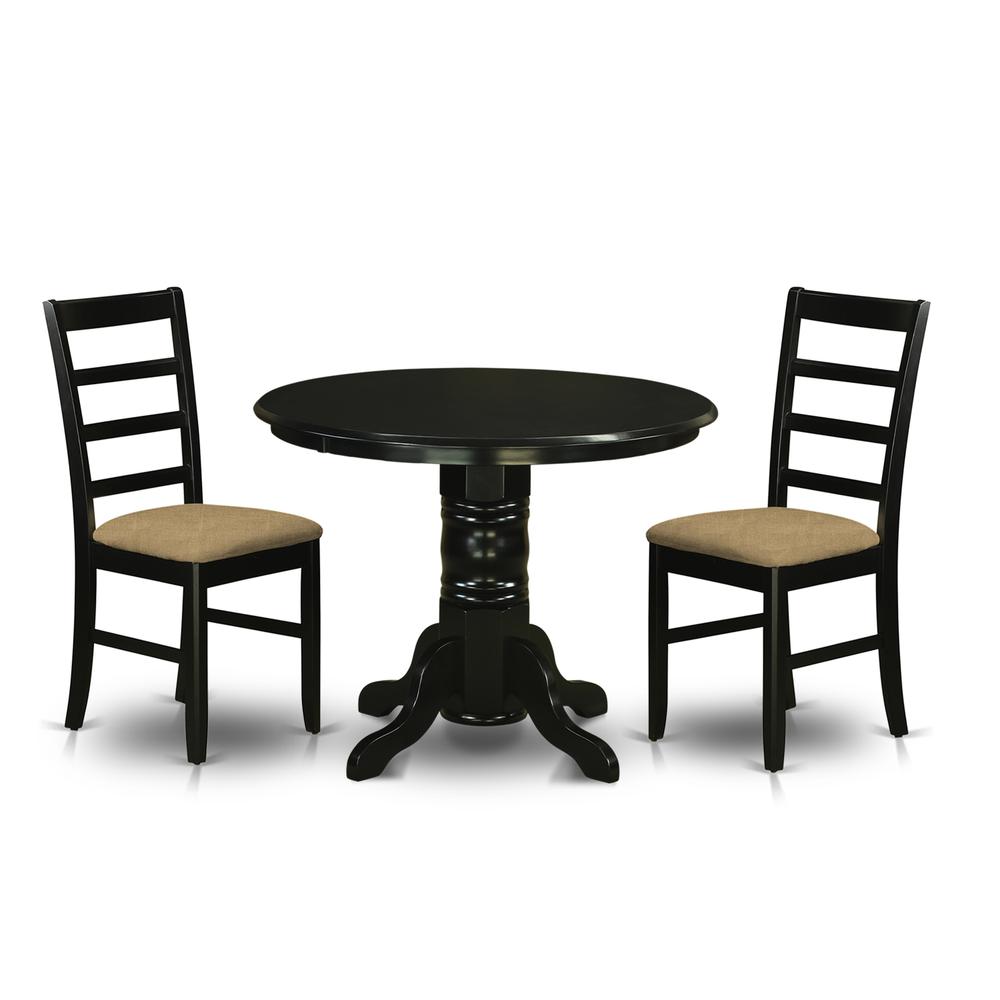 3 Pctable Set For 2-Dining Table And 2 Dinette Chairs By East West Furniture - Shpf3-Blk-C | Dining Sets | Modishstore