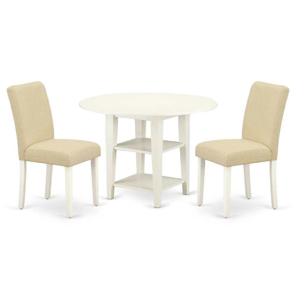 Dining Room Set Linen White SUAB3-LWH-02 By East West Furniture | Dining Sets | Modishstore - 2