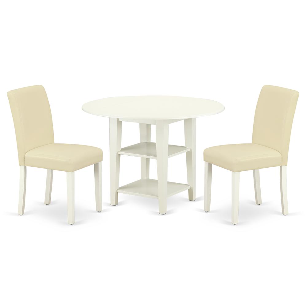 Dining Room Set Linen White SUAB3-LWH-64 By East West Furniture | Dining Sets | Modishstore - 2